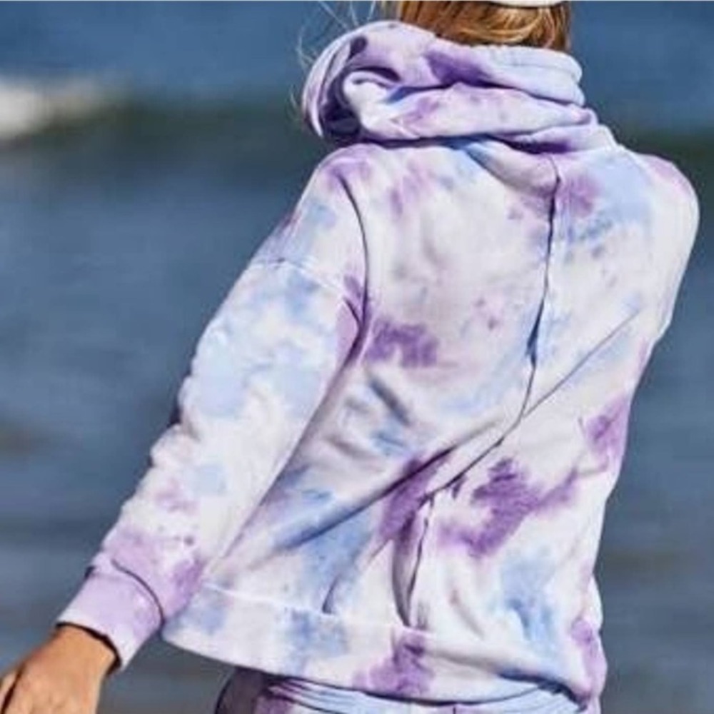 (A5) NEW Free People Movement Purple Tie Dye Work It Out Hoodie, Sz Small, NWOT - Picture 4 of 14